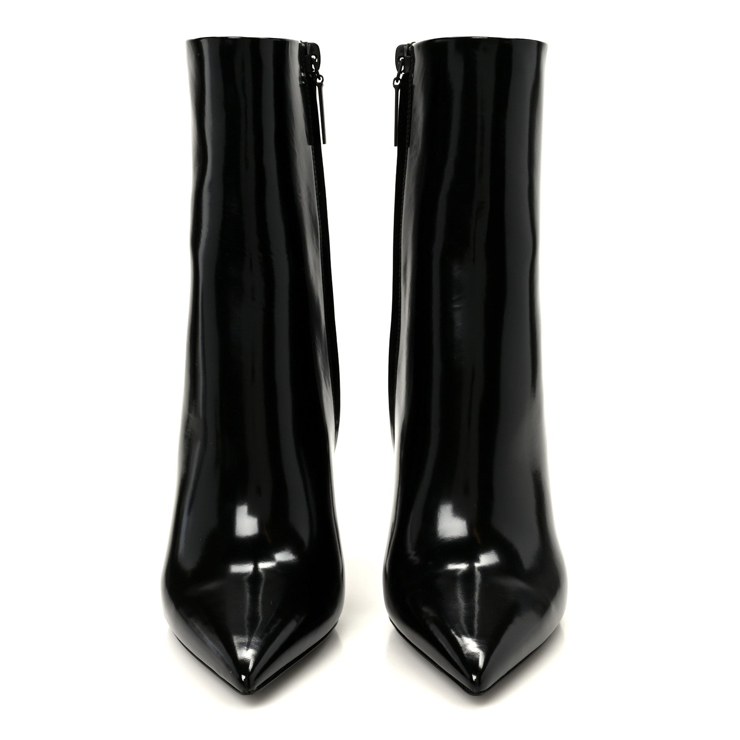 Saint Laurent Glazed Calfskin Opyum 110 Ankle Boots 36 Black 3 of 9