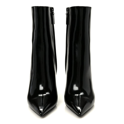 Saint Laurent Glazed Calfskin Opyum 110 Ankle Boots 36 Black 3 of 9