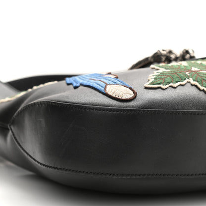 Gucci Calfskin Web Garden Collection Embroidered Medium Dionysus Hobo Black 8 of 14