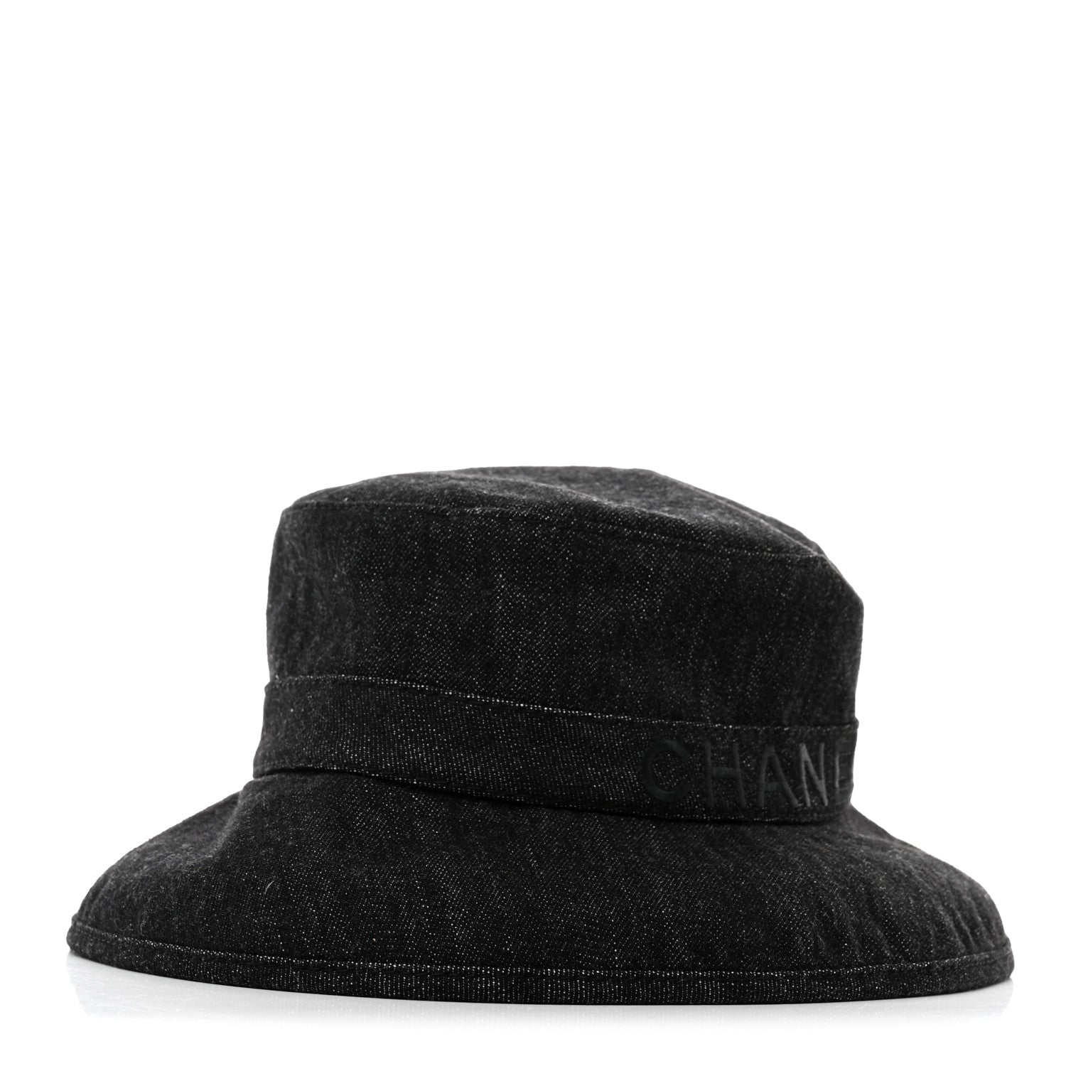 Chanel Denim Logo Bucket Hat S Black 1 of 8