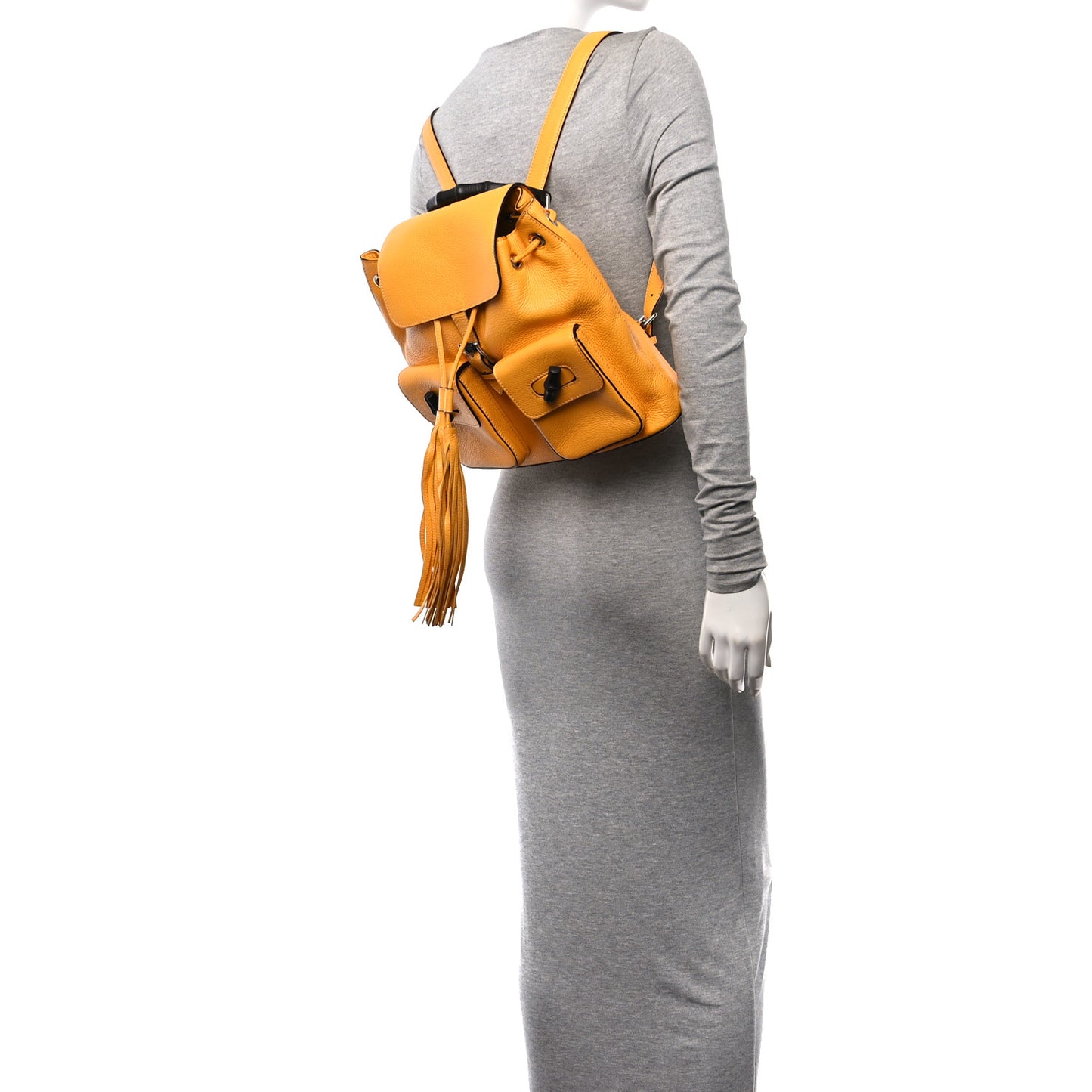 Cellarius Calfskin Medium Bamboo Backpack Orange