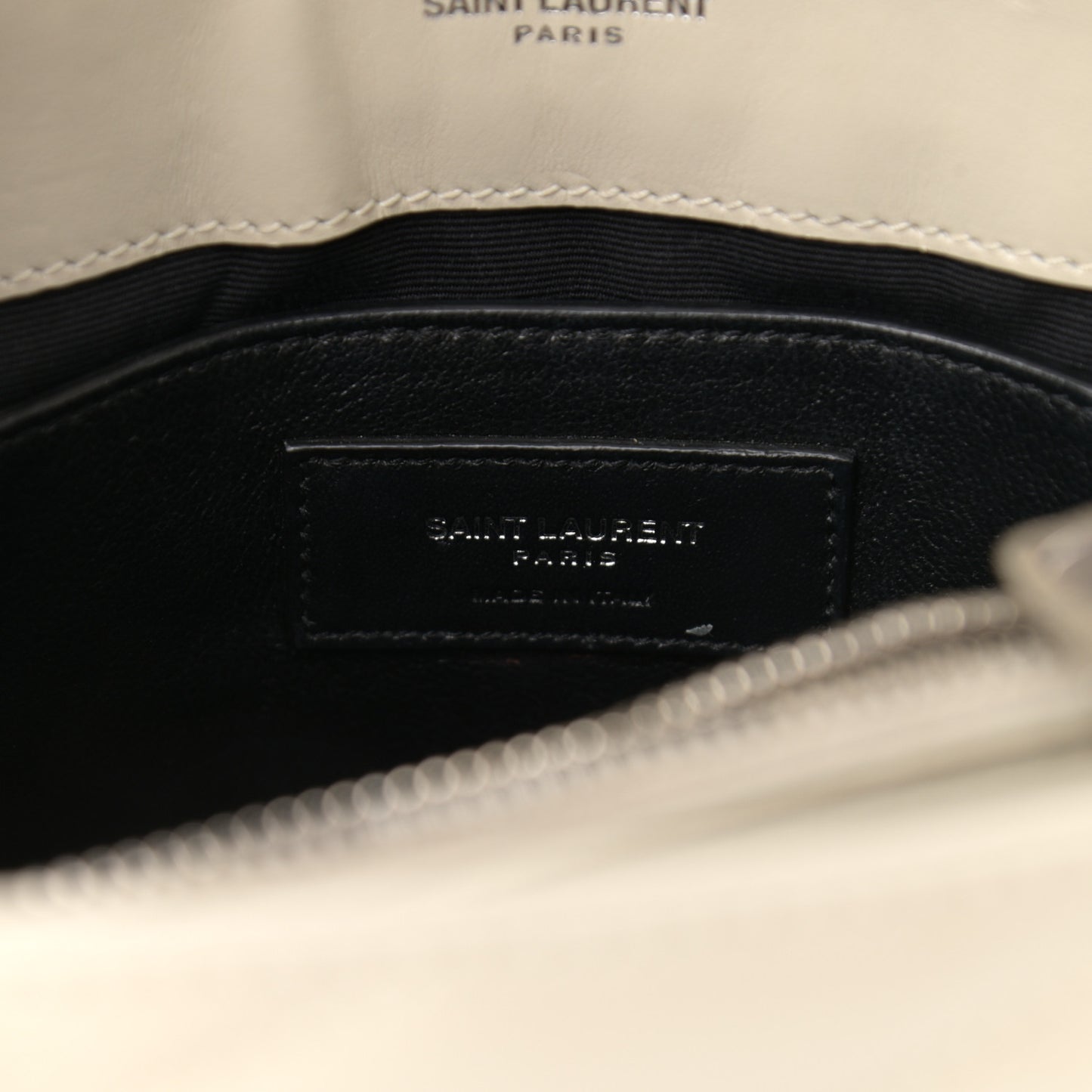 Calfskin Y Quilted Monogram Small Loulou Chain Satchel Crema Soft