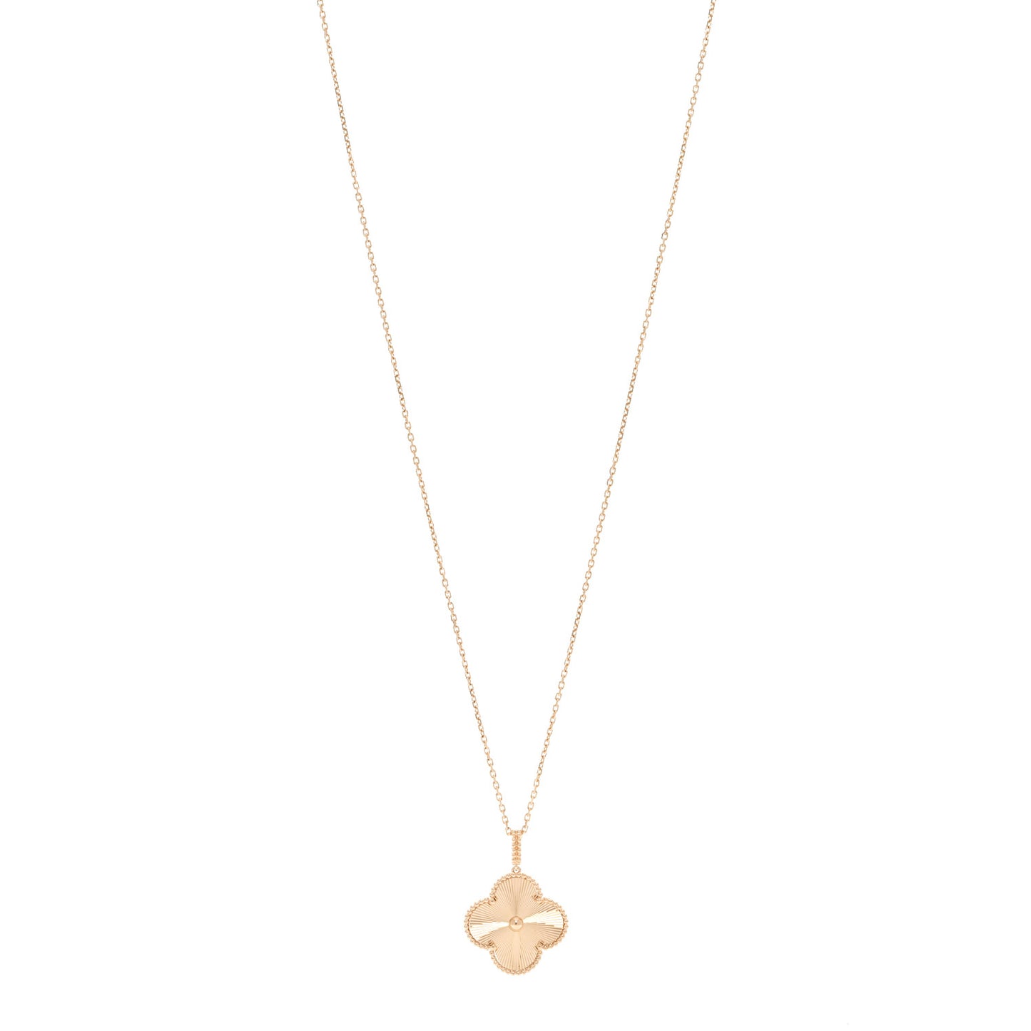 18K Yellow Gold Guilloche Magic Alhambra Long Necklace