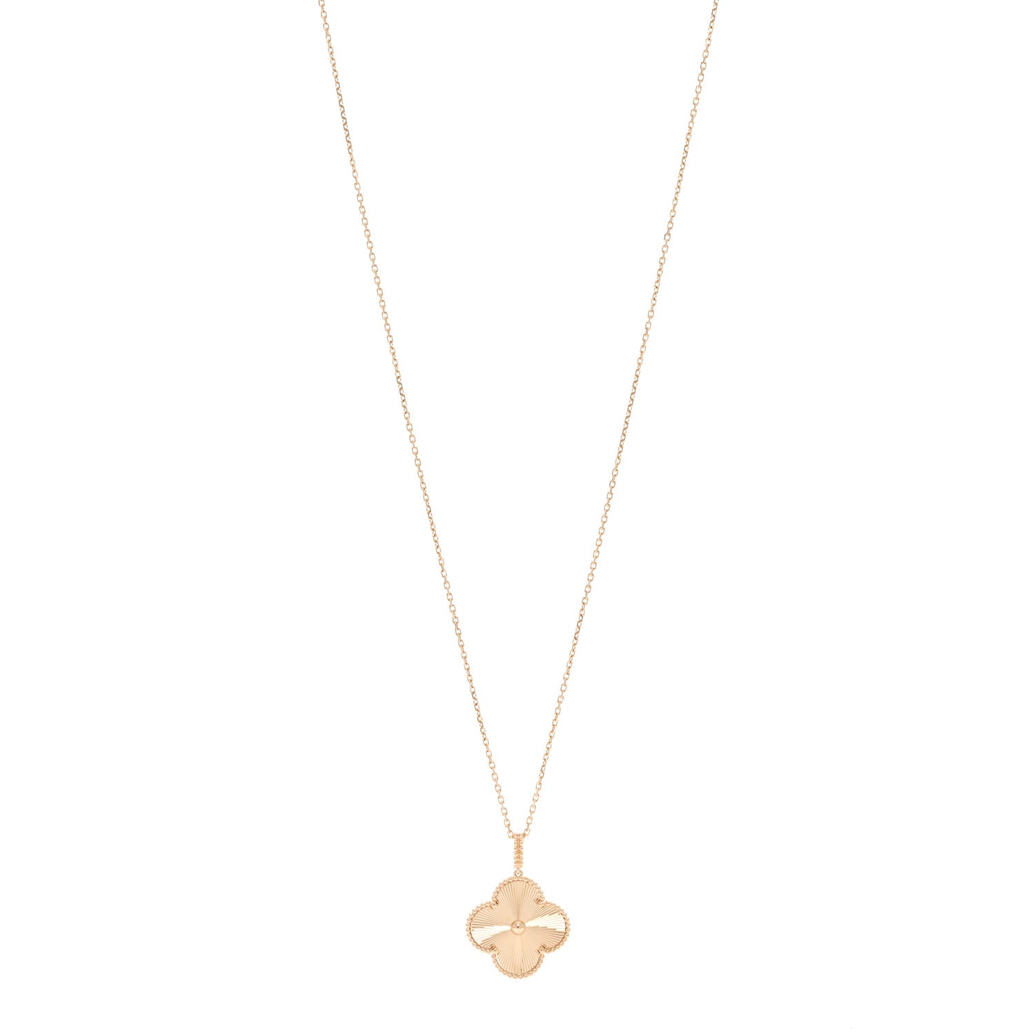 Van Cleef & Arpels 18K Yellow Gold Guilloche Magic Alhambra Long Necklace 1 of 5