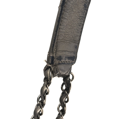 Chanel Metallic Calfskin Quilted Medium Chain Me Hobo Dark Silver 10 of 12