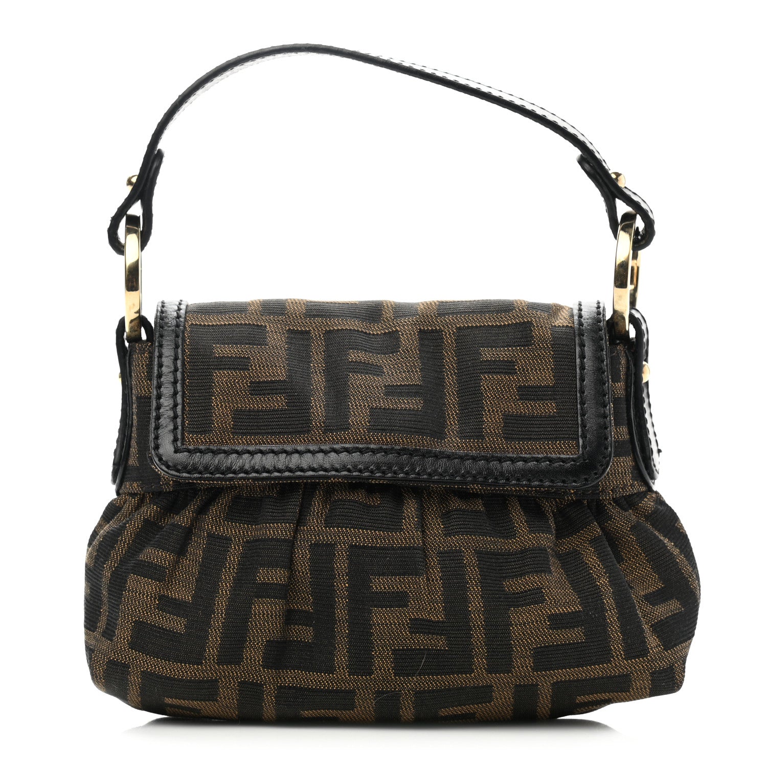 Fendi Zucca Mini Chef Shoulder Bag Tobacco Black 1 of 10