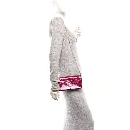 Louis Vuitton Vernis Felicie Chain Wallet Magenta 2 of 10