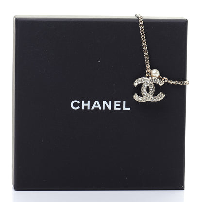 Chanel Pearl Crystal CC Bracelet Light Gold 5 of 5