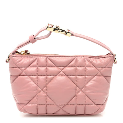 Christian Dior Calfskin Macrocannage Small Diortravel Nomad Pouch Old Rose 1 of 9