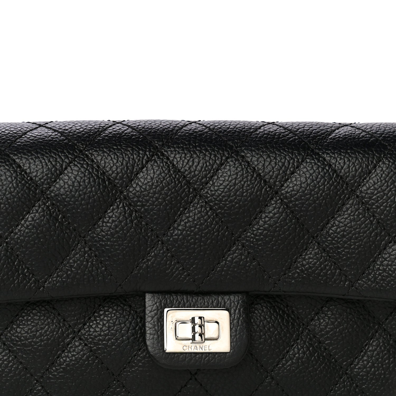 Chanel Grained Calfskin Quilted 2.55 Reissue Flap Belt Bag Clutch Black 8 of 10