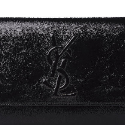 Saint Laurent Textured Patent Monogram Large Belle De Jour Clutch Black 9 of 9