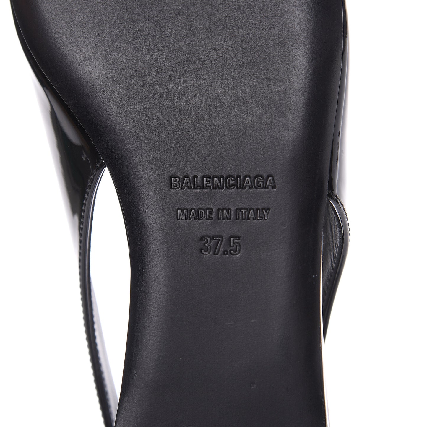 Patent BB Knife Pointy Toe Slingback Flats 37.5 Black