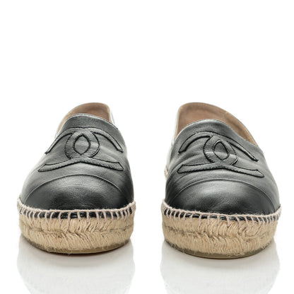 Chanel Lambskin CC Espadrilles 39 Black 2 of 9