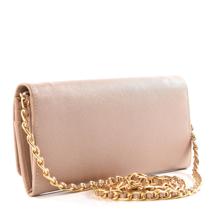 Prada Saffiano Metal Oro Chain Wallet Cammeo 2 of 9