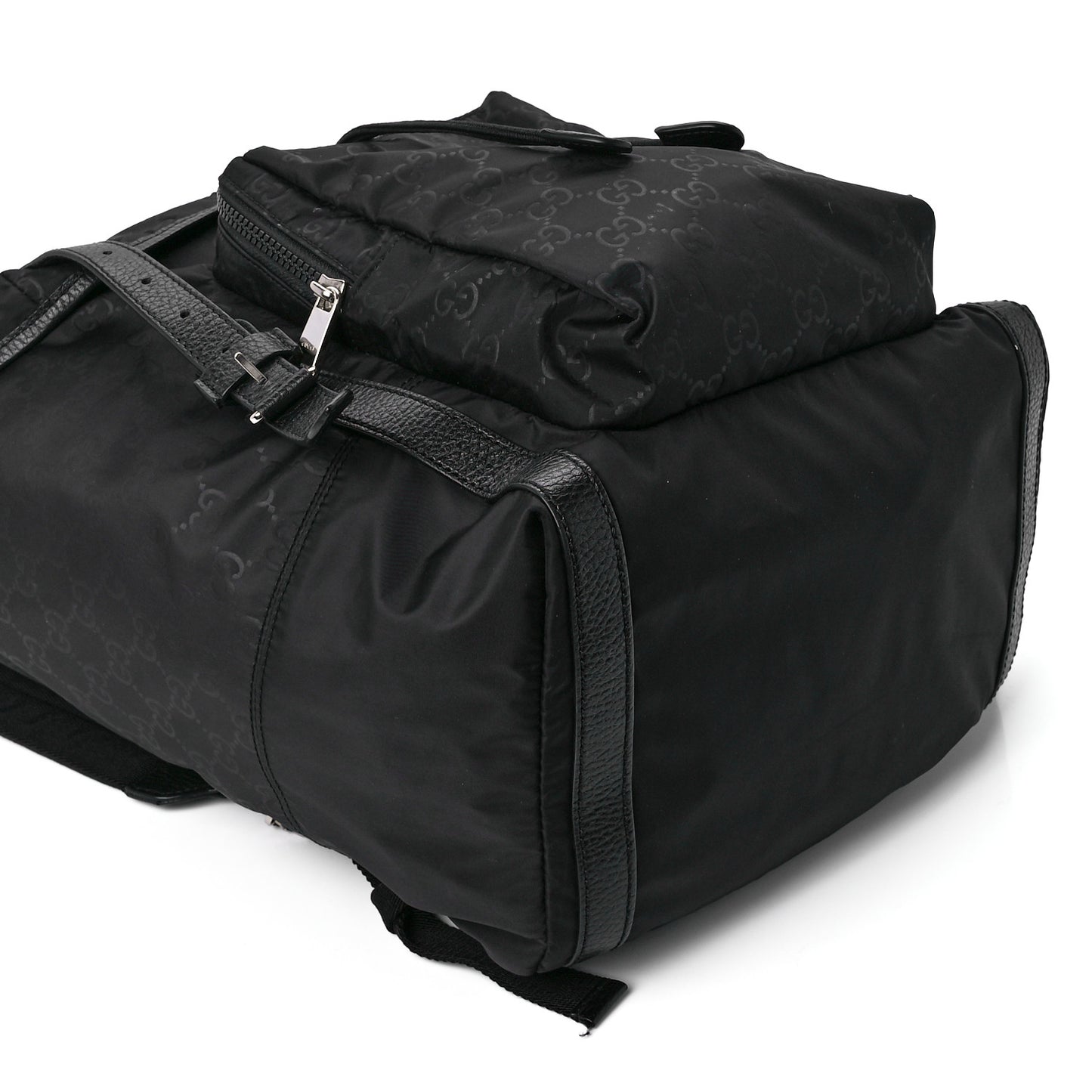 Nylon Monogram Medium Light Double Buckle Backpack Black