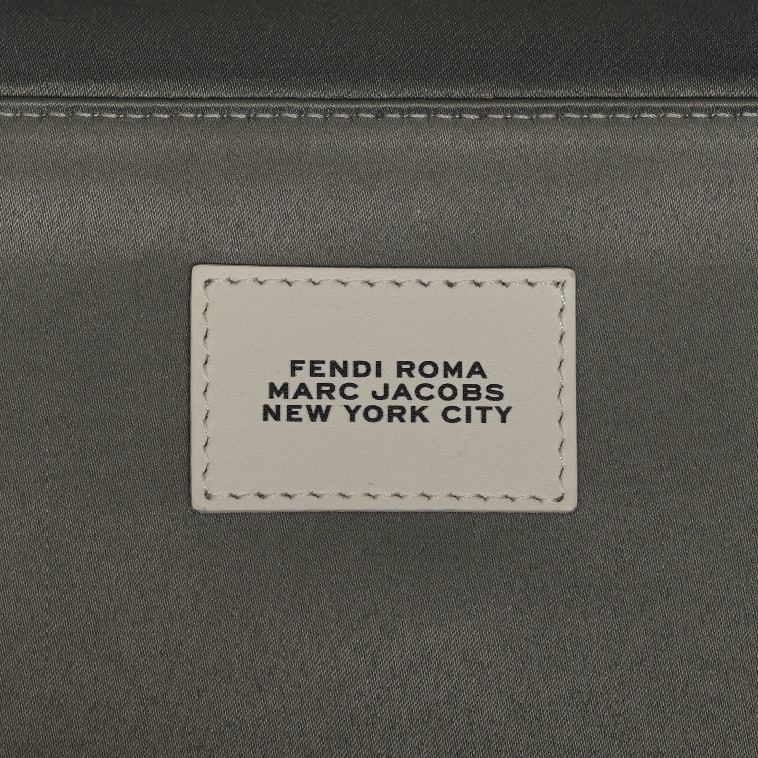Fendi X MARC JACOBS Bleached Denim Vitello King Plexiglass Logo Medium Sunshine Shopper Tote Off White 6 of 16