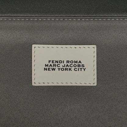 Fendi X MARC JACOBS Bleached Denim Vitello King Plexiglass Logo Medium Sunshine Shopper Tote Off White 6 of 16