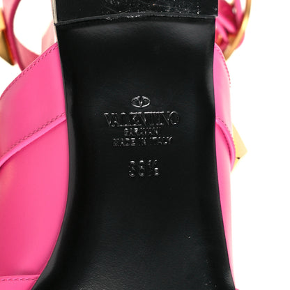 Valentino Garavani Calfskin Roman Stud Ankle Strap Flat Mules 38.5 Feminine Pink 6 of 9