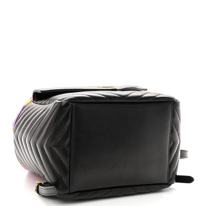 Saint Laurent Tweed Lambskin Matelasse Monogram Joe Backpack Black Rosso Multicolor 4 of 8