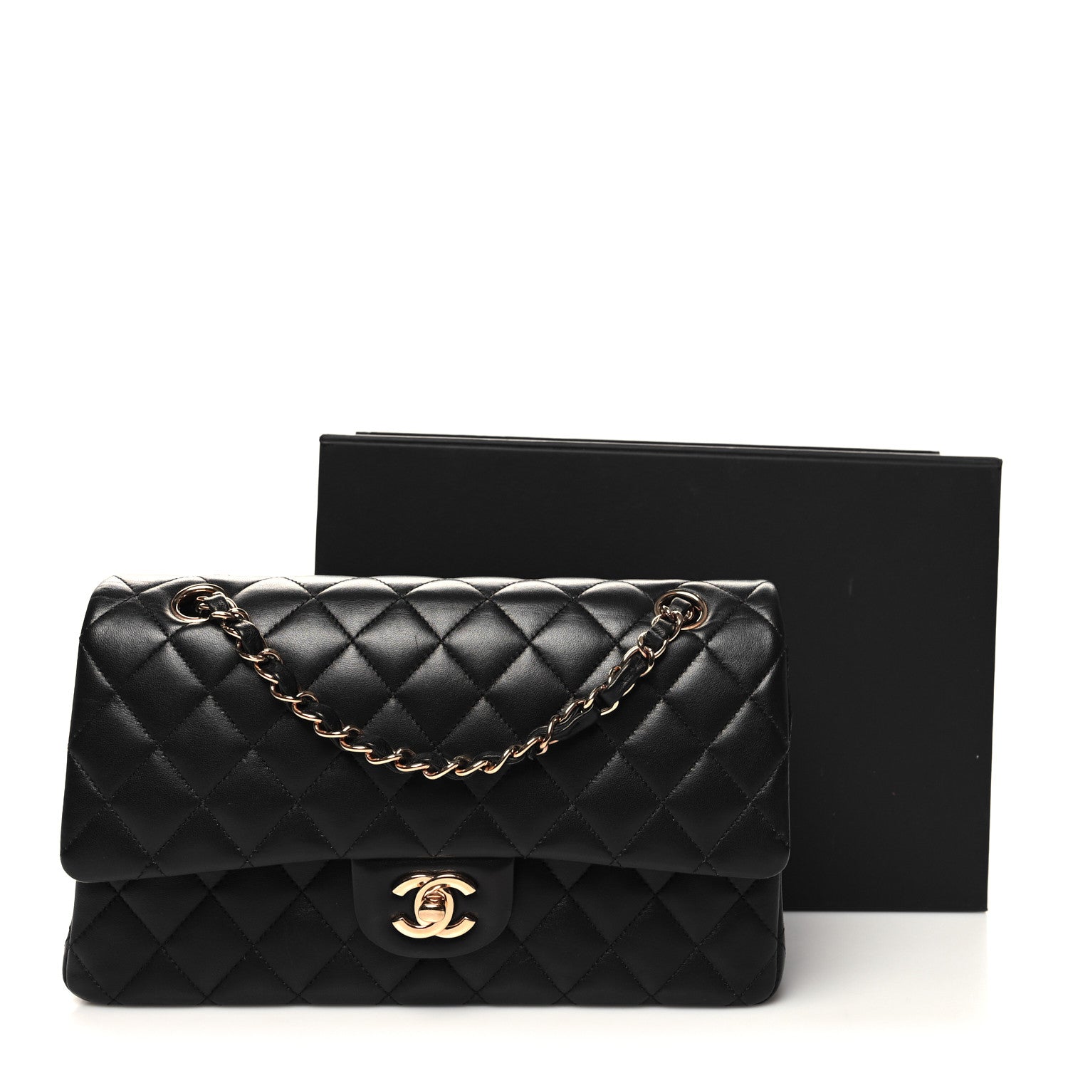 Chanel Lambskin Quilted Medium Double Flap Black 12 of 12