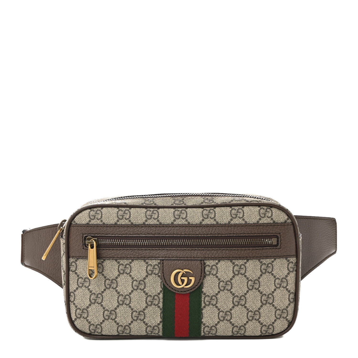 Gucci Soft GG Supreme Monogram Medium Ophidia Belt Bag Dark Brown 1 of 10