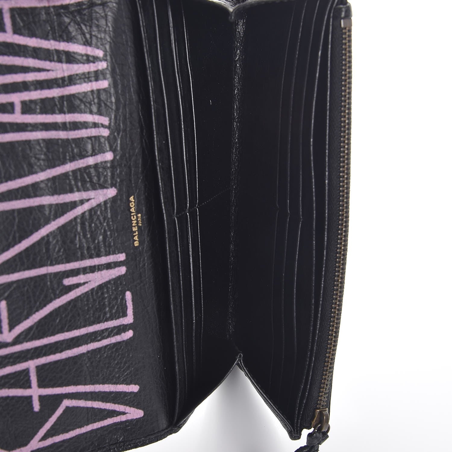 Balenciaga Agneau Classic Hardware Graffiti Money Wallet Black Multicolor 5 of 7