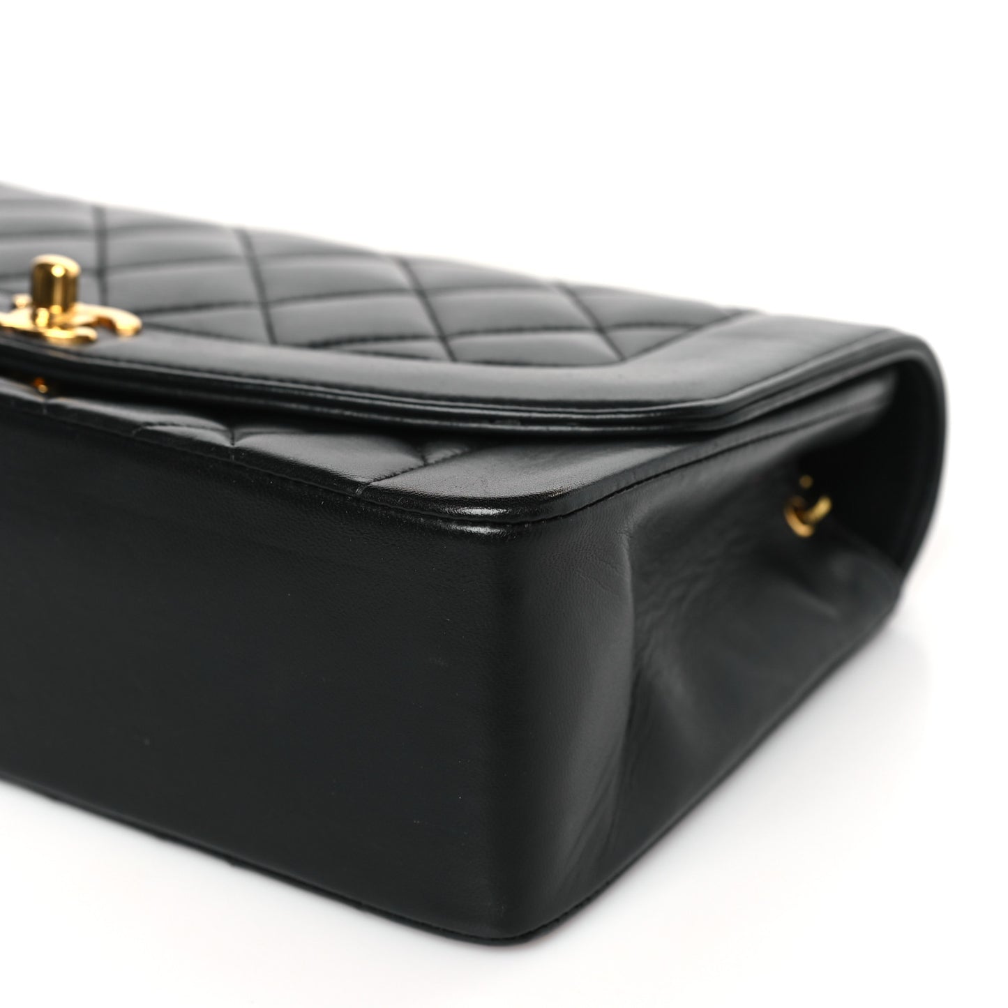 Lambskin Quilted Small Single Flap Black