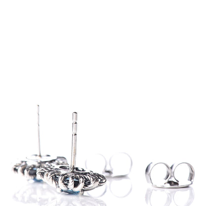 David Yurman Sterling Silver Blue Topaz Starburst Stud Earrings 3 of 4