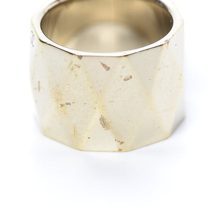 Chanel Quilted Metal CC Ring 6.75 Gold 6 of 7