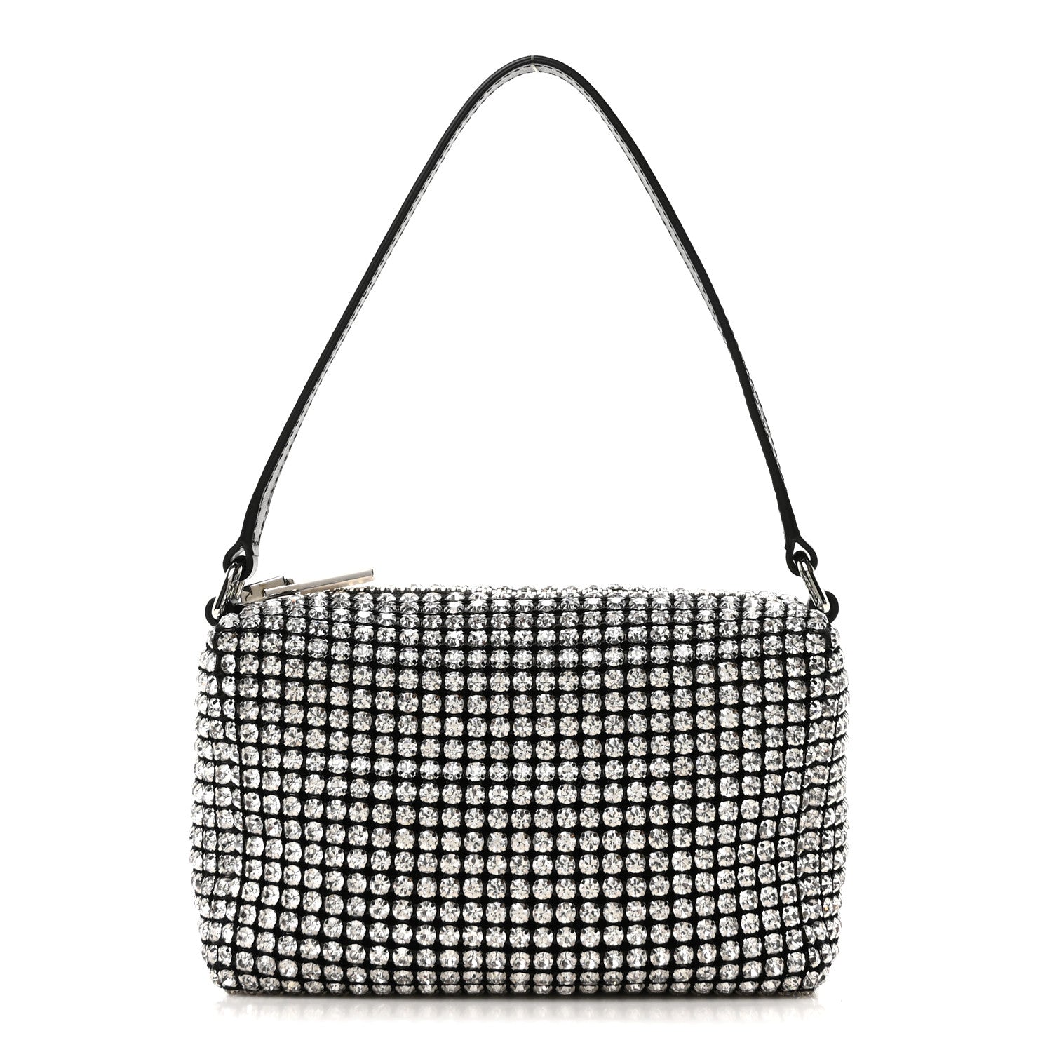 Alexander Wang Mesh Crystal Rhinestone Mini Heiress Pouch Silver 1 of 11