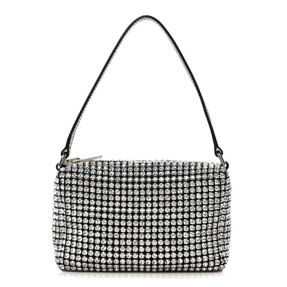 Alexander Wang Mesh Crystal Rhinestone Mini Heiress Pouch Silver 1 of 11