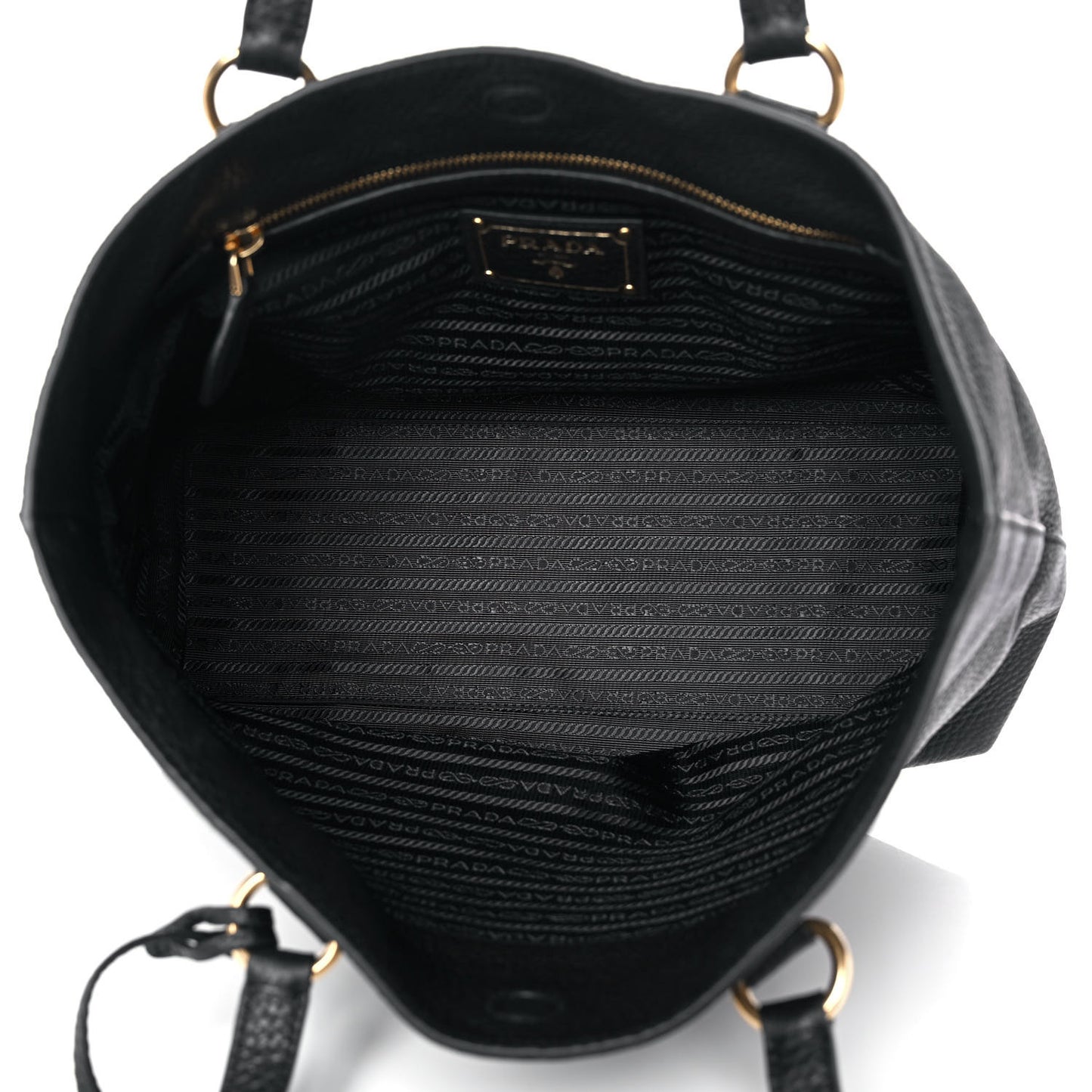 Vitello Daino Embossed Logo Tote Black