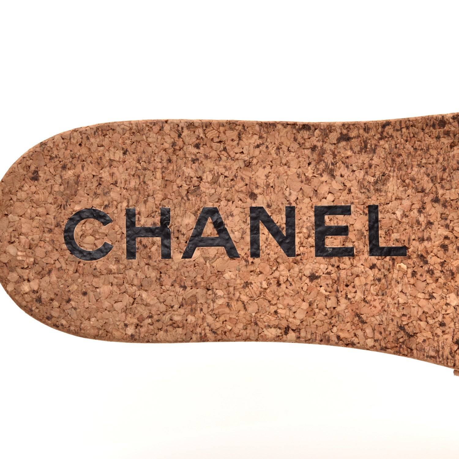 Chanel Suede Cork CC Mule Sandal 39 Beige Black 7 of 8