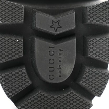 Gucci Calfskin Sylvie Web Womens Lace Up Combat Boots 37.5 Black 7 of 10