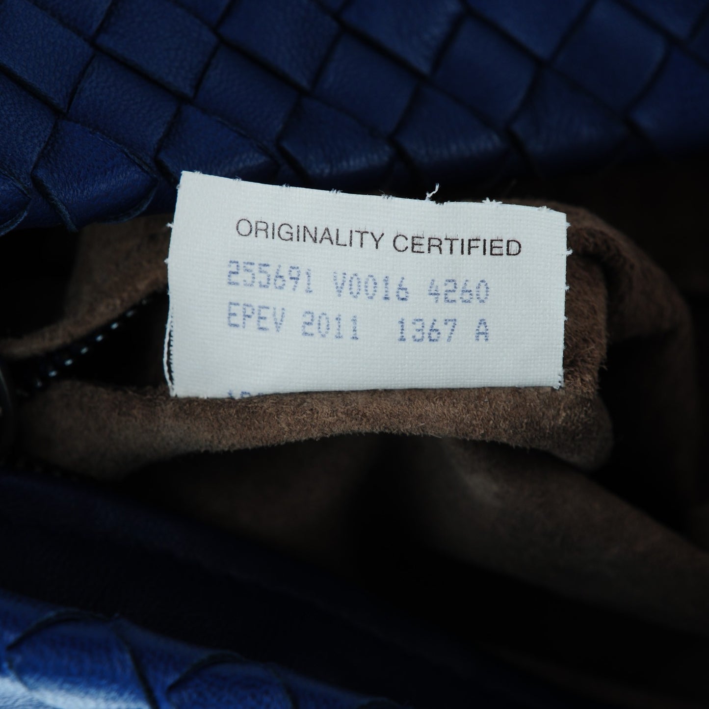 Nappa Intrecciato Bucket Bag Sapphire