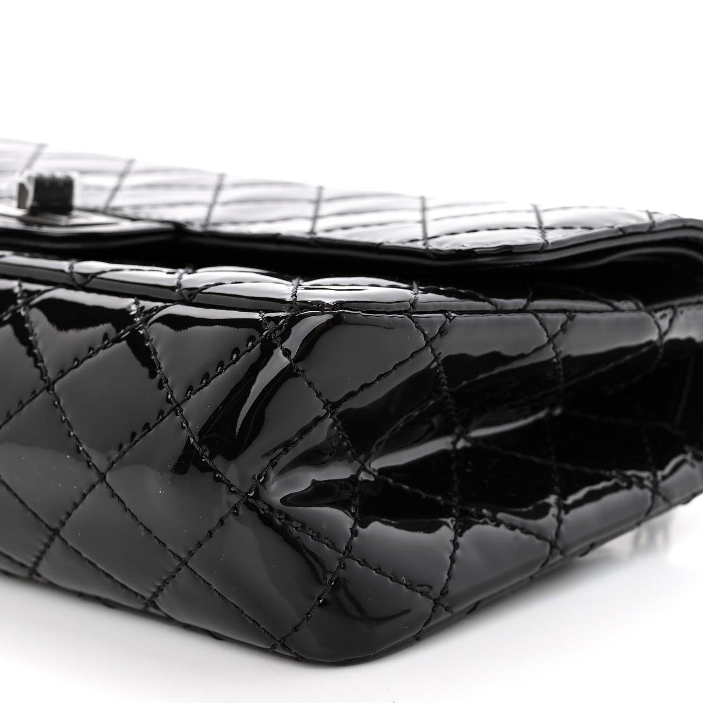Patent Calfskin Quilted 2.55 Reissue 225 Flap So Black