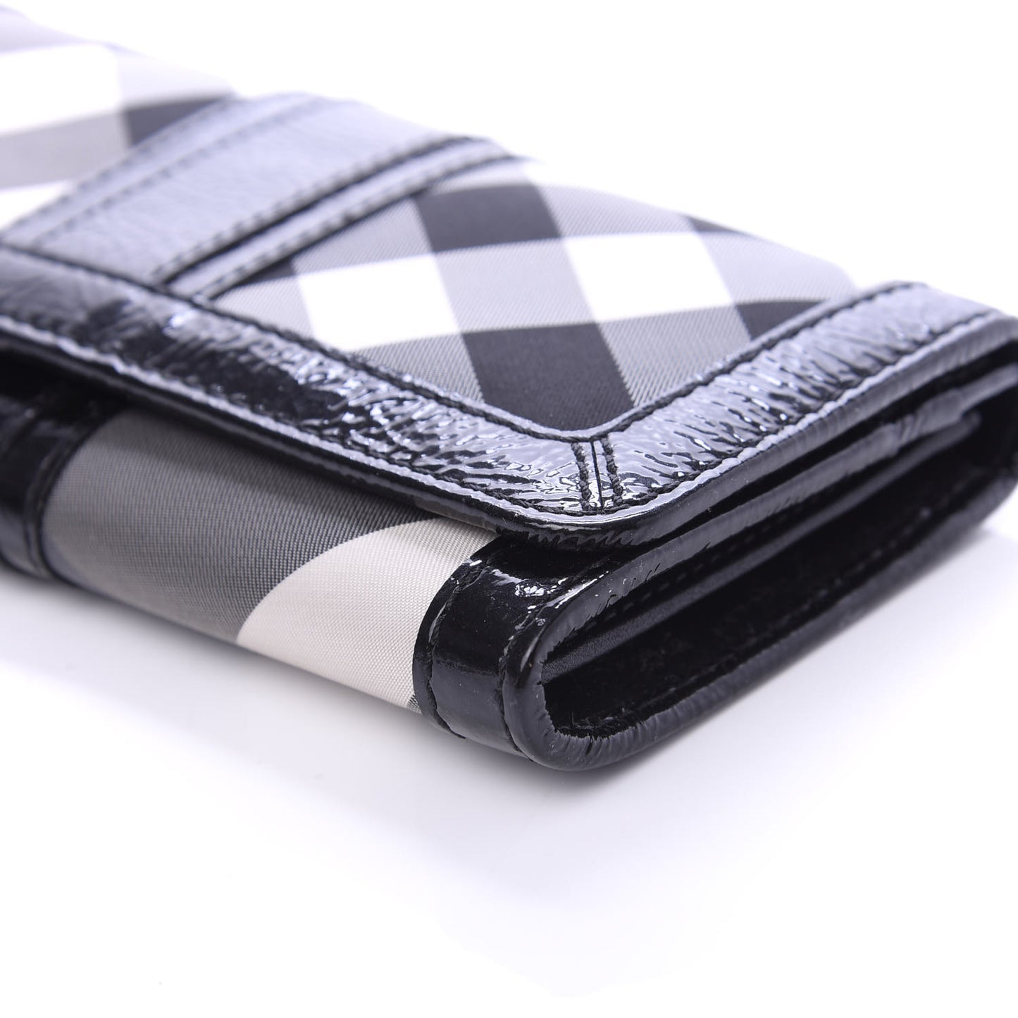 Patent Canvas Smoked Check Wallet Black