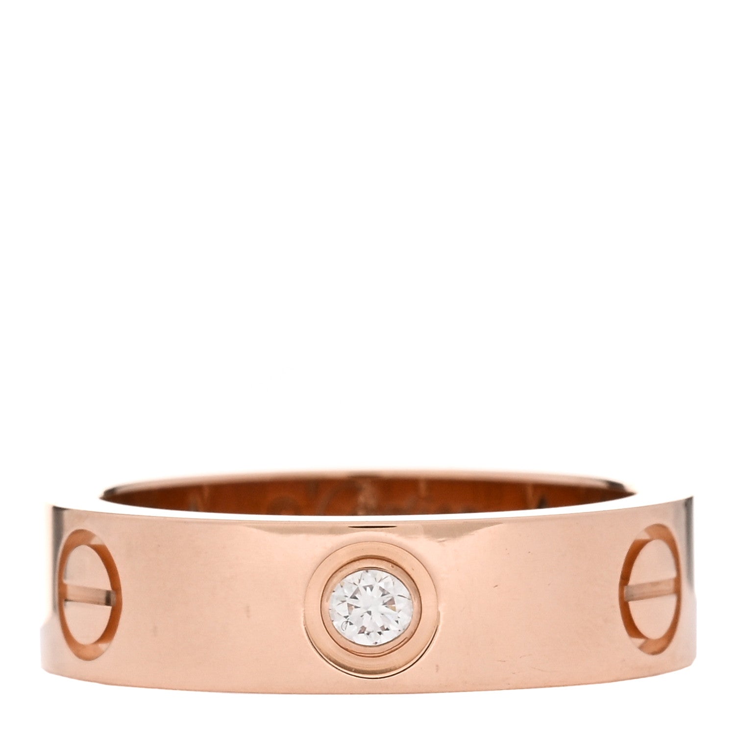 Cartier 18K Pink Gold 3 Diamond 5.5mm LOVE Ring 54 6.75 1 of 5