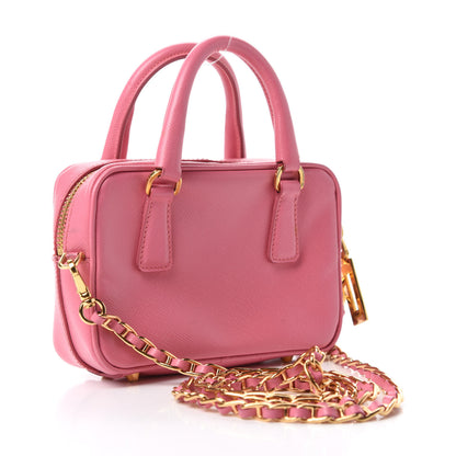 Prada Saffiano Lux Mini Top Handle Crossbody Geranio 3 of 12