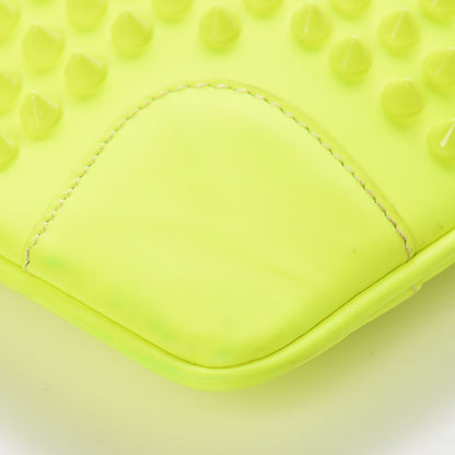Christian Louboutin Calfskin Studded Loubiposh Chain Clutch Fluo Yellow 8 of 8