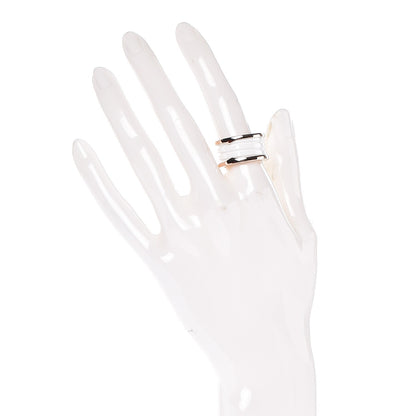 Bulgari 18K Rose Gold White Ceramic B.Zero1 Four-Band Ring 55 7.25 2 of 6