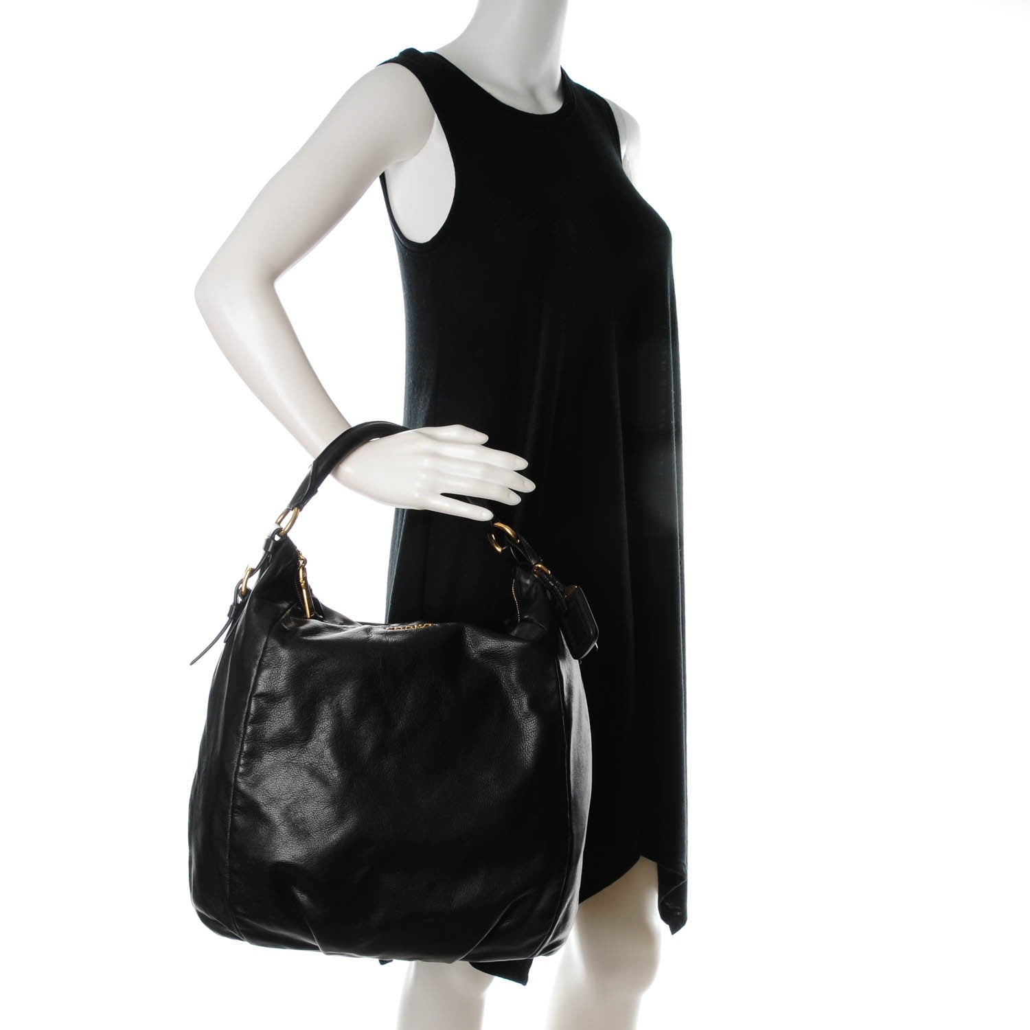 Prada Soft Calf Hobo Nero Black 2 of 8