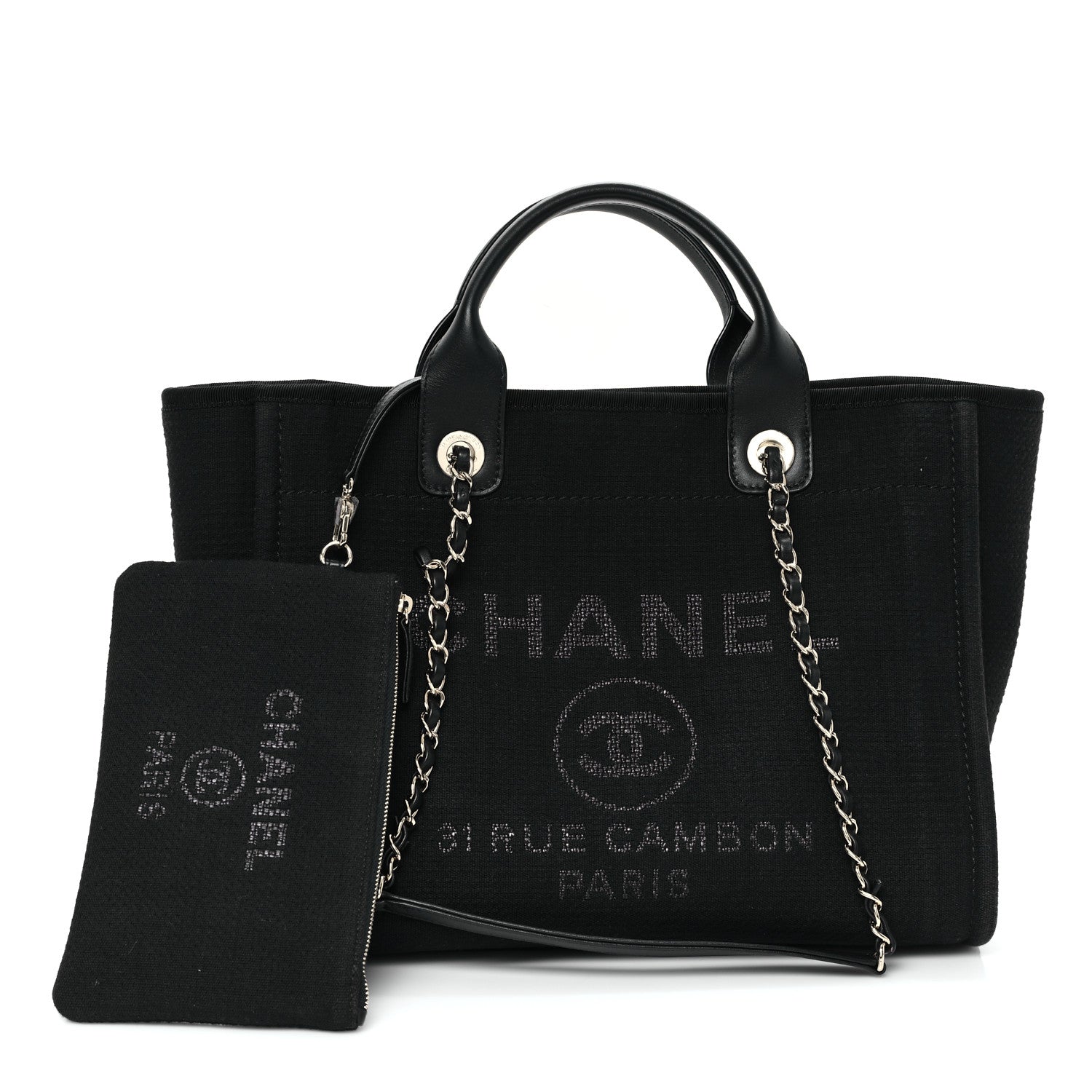 Chanel Mixed Fibers Small Deauville Tote Black 2 of 14