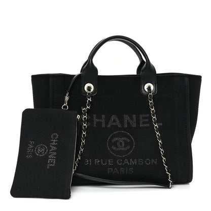 Chanel Mixed Fibers Small Deauville Tote Black 2 of 14