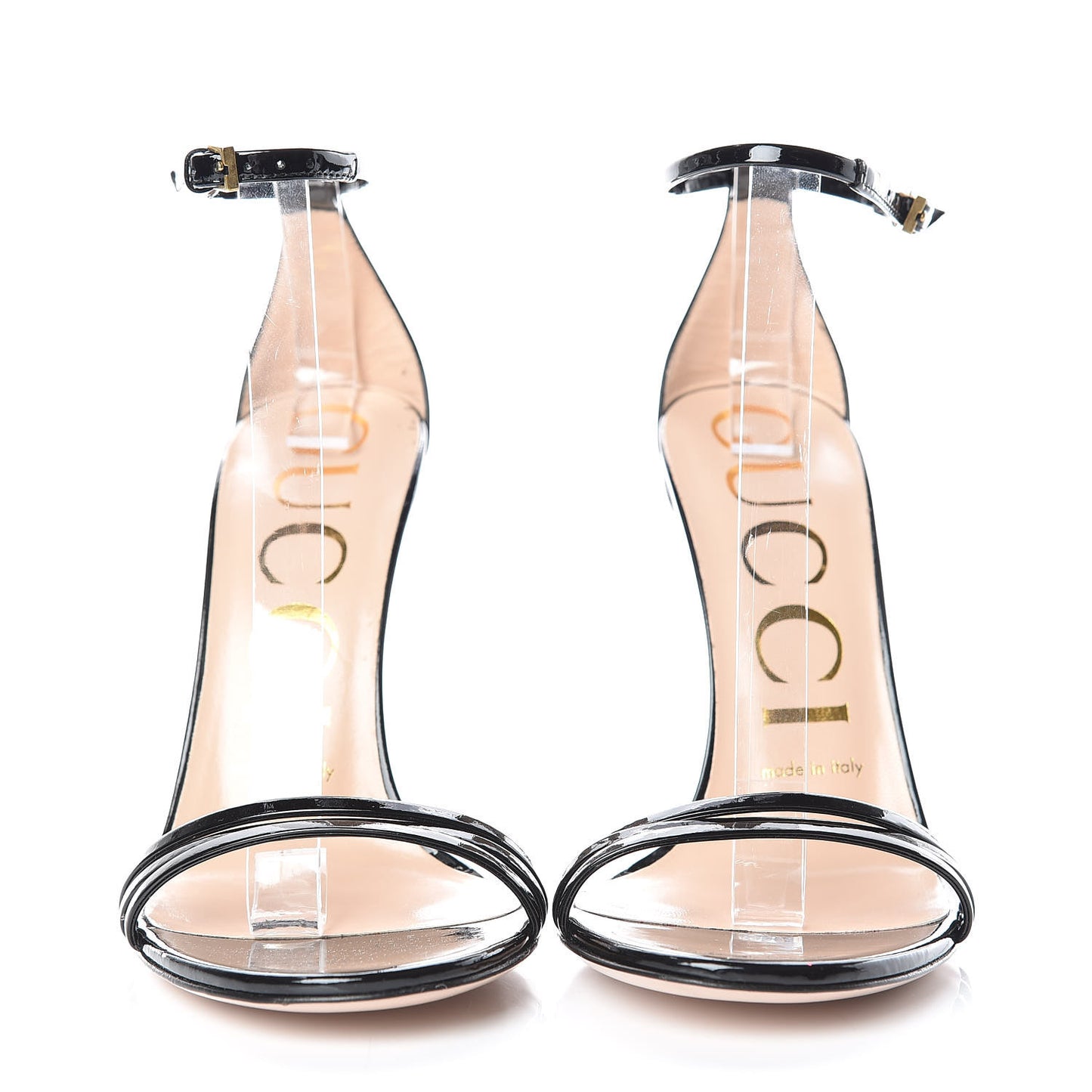 Patent Crystal Removable Bow Sandals 36.5 Black
