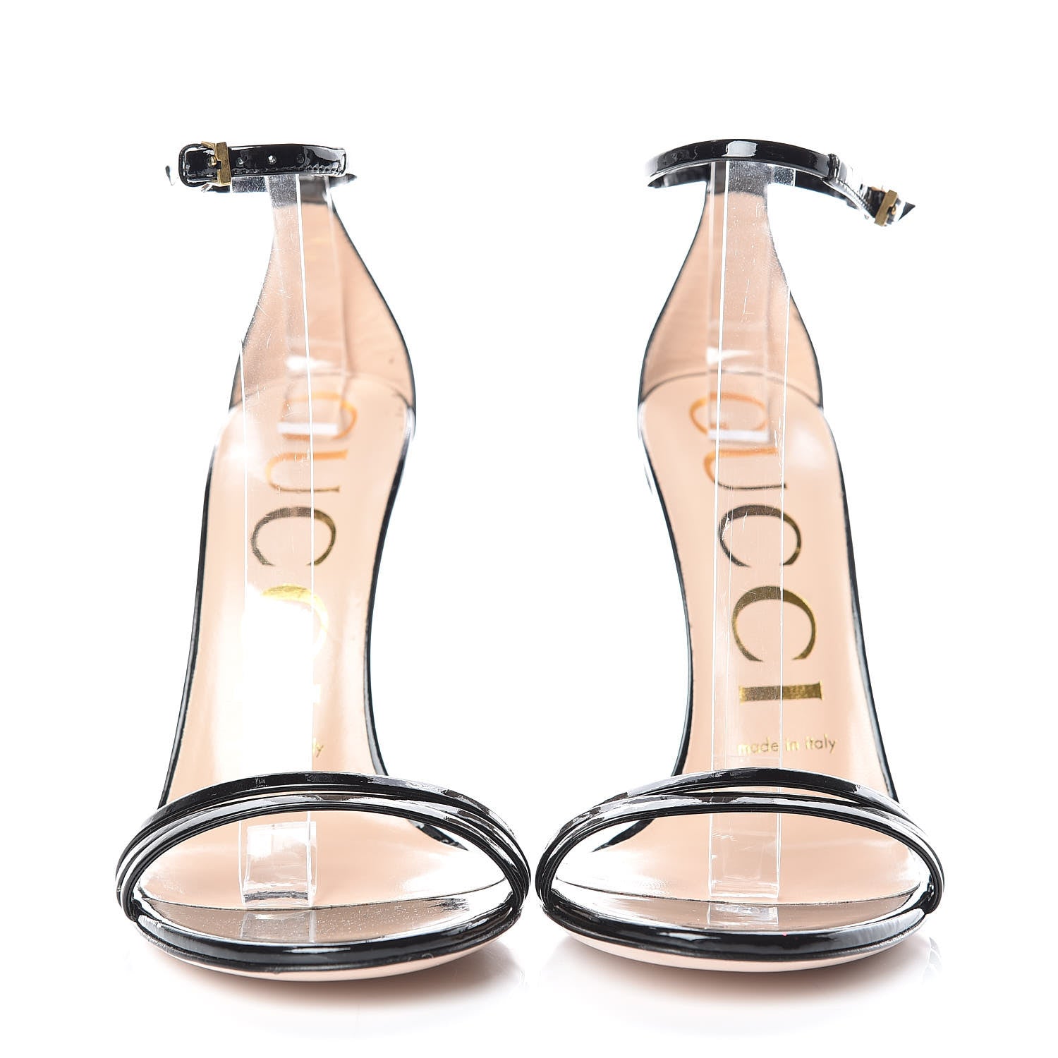 Gucci Patent Crystal Removable Bow Sandals 36.5 Black 3 of 9