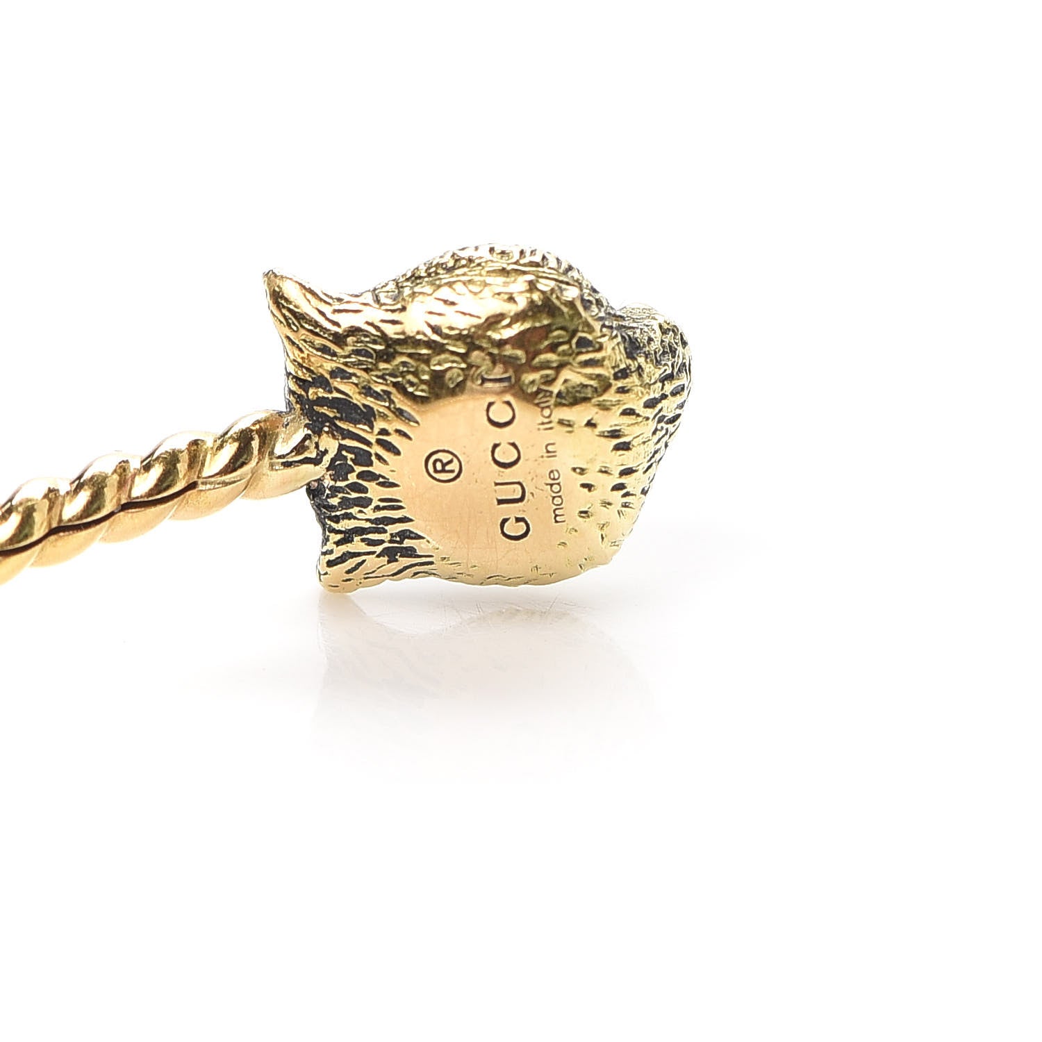 Gucci 18K Yellow Gold Diamond Marche des Merveilles Tiger Cuff Bracelet 4 of 6