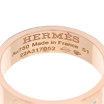 Hermes 18K Rose Gold Diamond PM Kelly Ring 51 5.75 4 of 5
