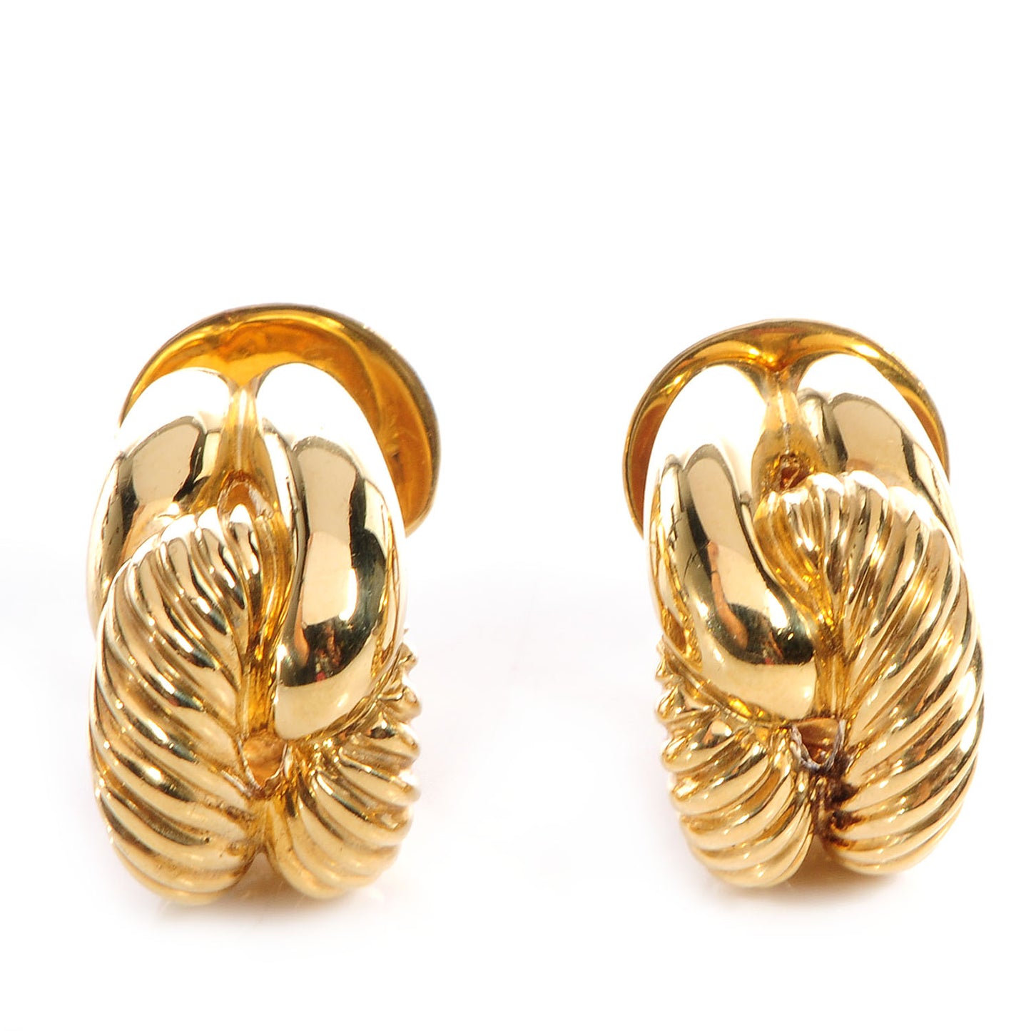 18k Yellow Gold Labyrinth Earrings
