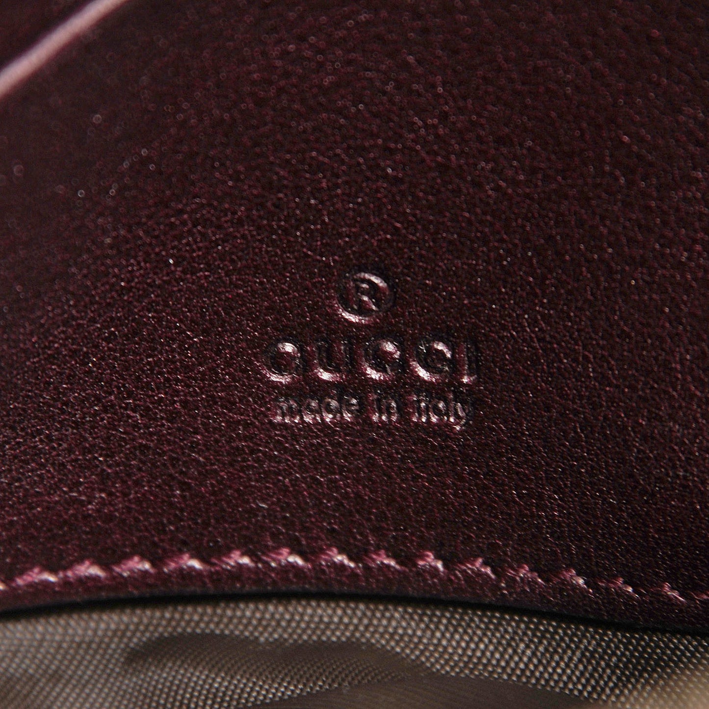 Guccissima D Gold Wristlet Bordeaux